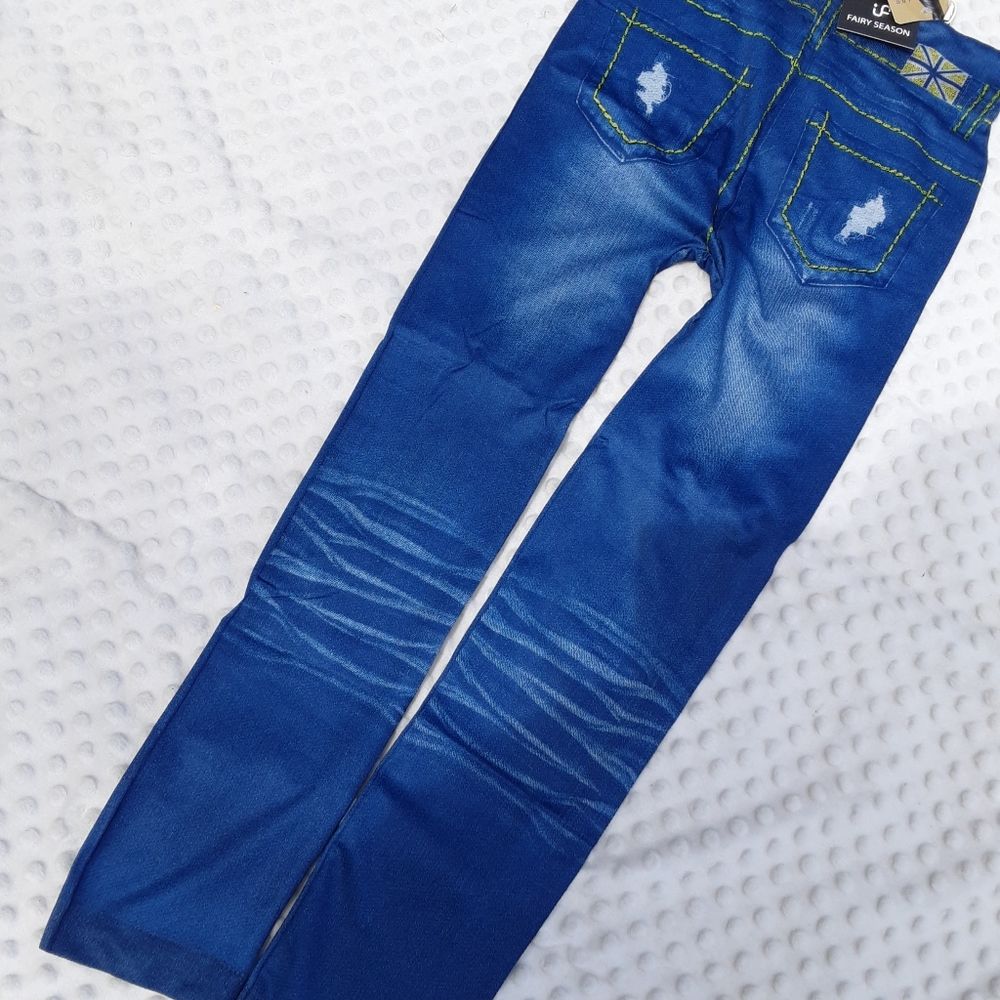 Fairy Season Legging One Size Distressed Denim NWT - Picture 8 of 12